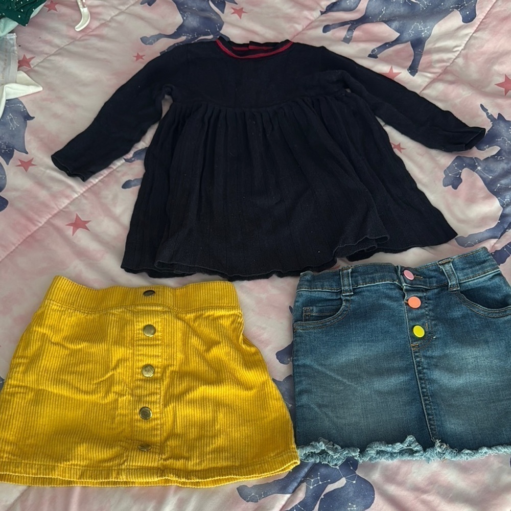 Set of 3 Navy Dress and Skirts Set